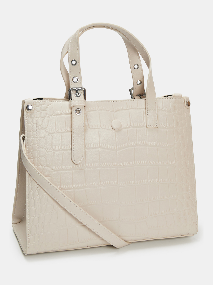 Сумка женская, серо-бежевая, 28*23*12 