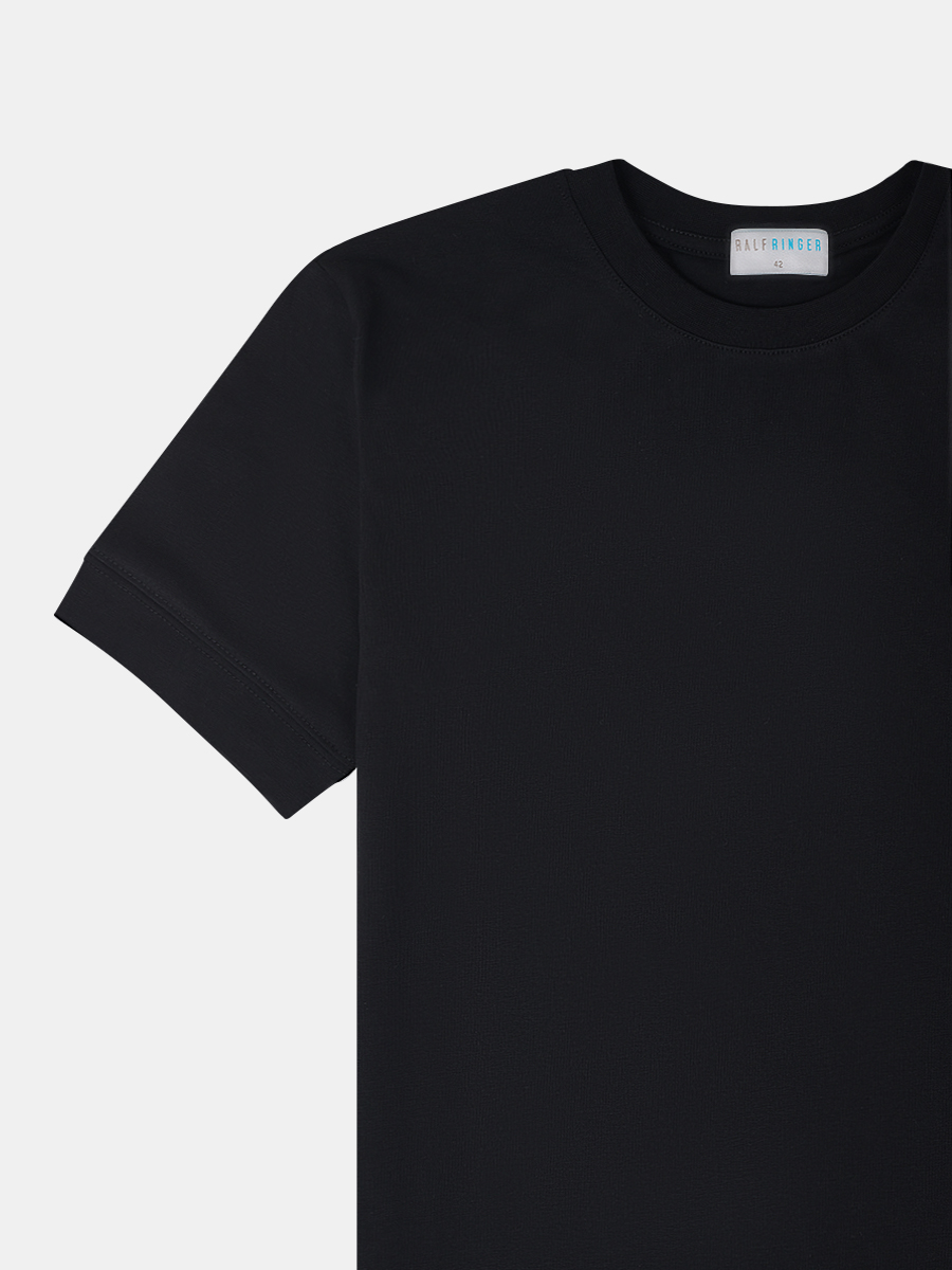 АУОФ007300 Футболка женская базовая,92%хл пок,8%эластан,черная