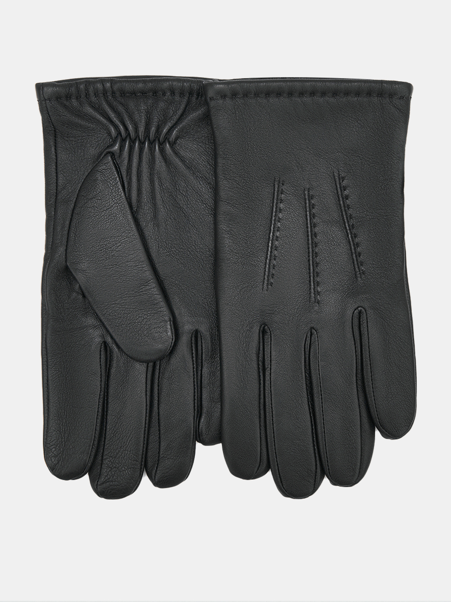 LB-0803-RF-black-9_Н Перчатки муж.нат.кожа70%шерсть 30% акрил р.9 черные