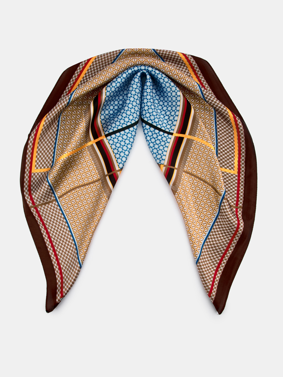 170313P-17514-02/25 Палантин женский Ralf Ringer 100%полиэстер,70х70,коричн/ора