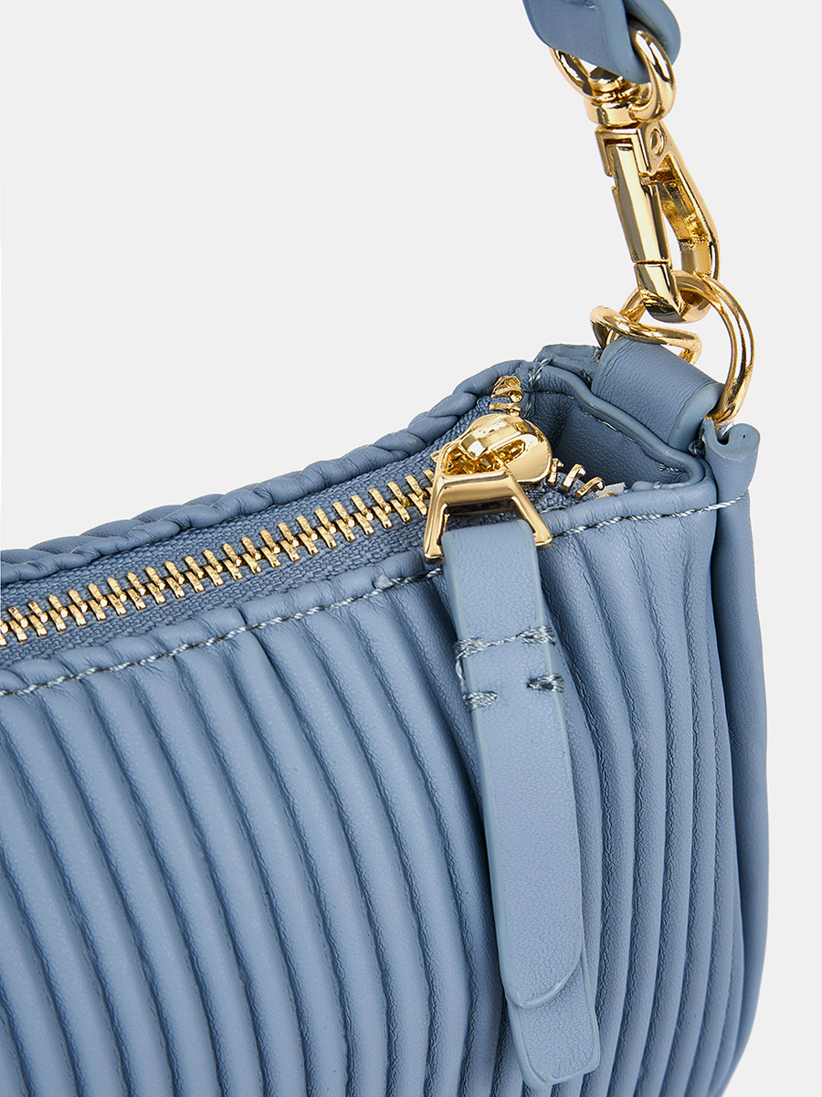 Сумка багет женская, голубая, 23*7*14