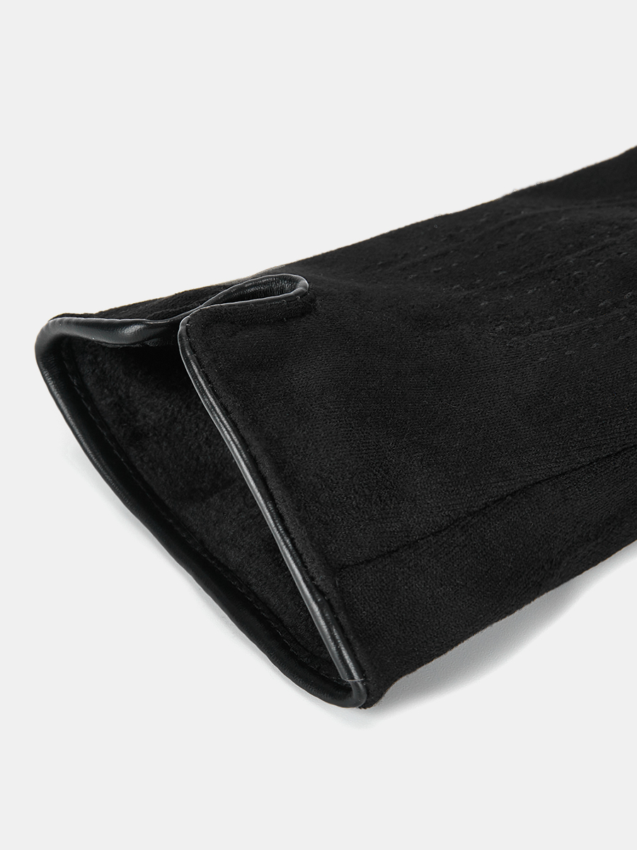 RH32-1_Н Перчатки жен. 100% искусствен ная замша черные