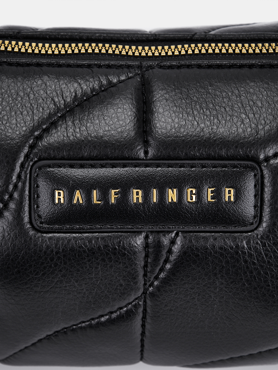 Сумка женская цилиндрической формы, черная, 28х8х13