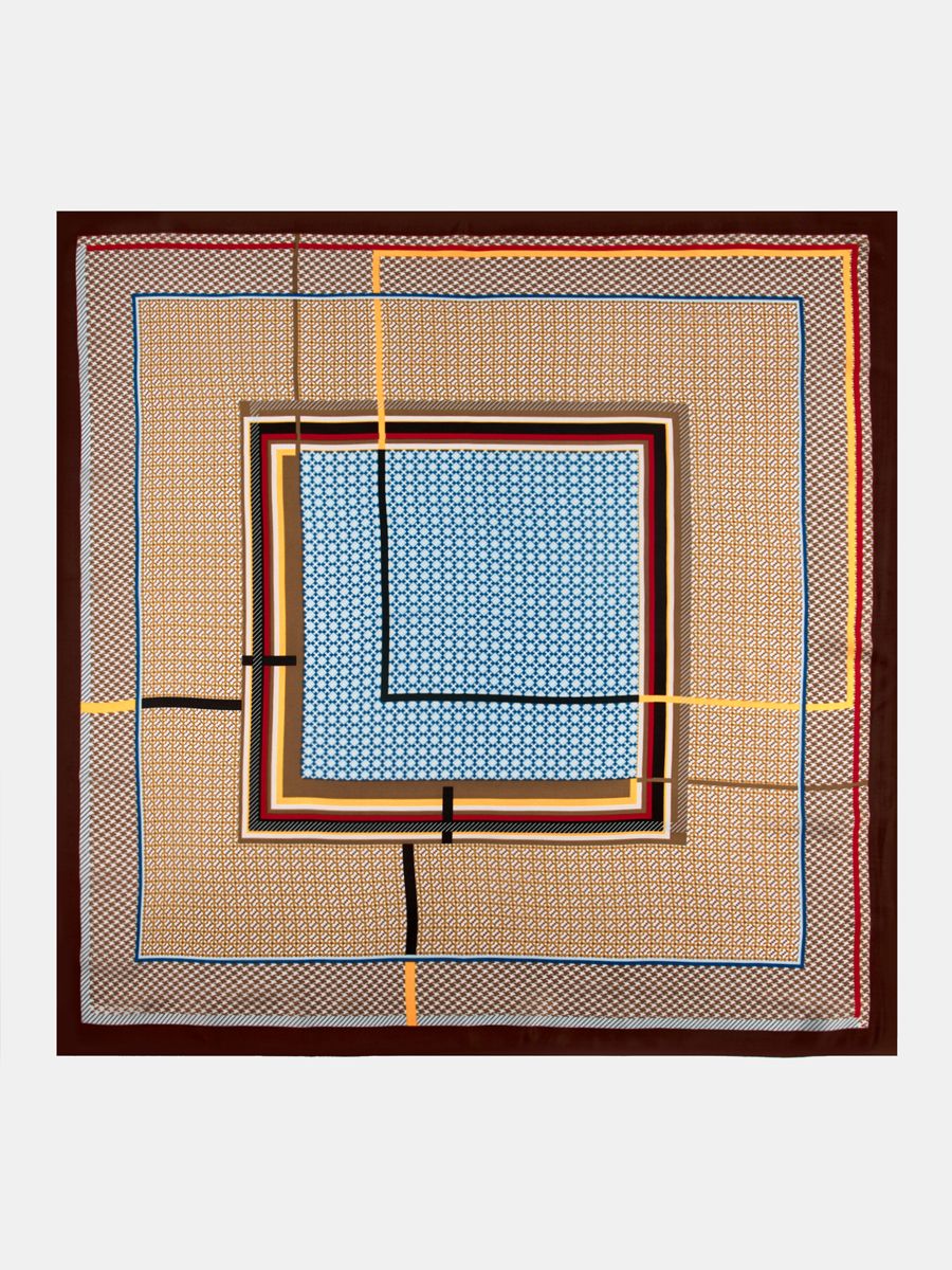 170313P-17514-02/25 Палантин женский Ralf Ringer 100%полиэстер,70х70,коричн/ора