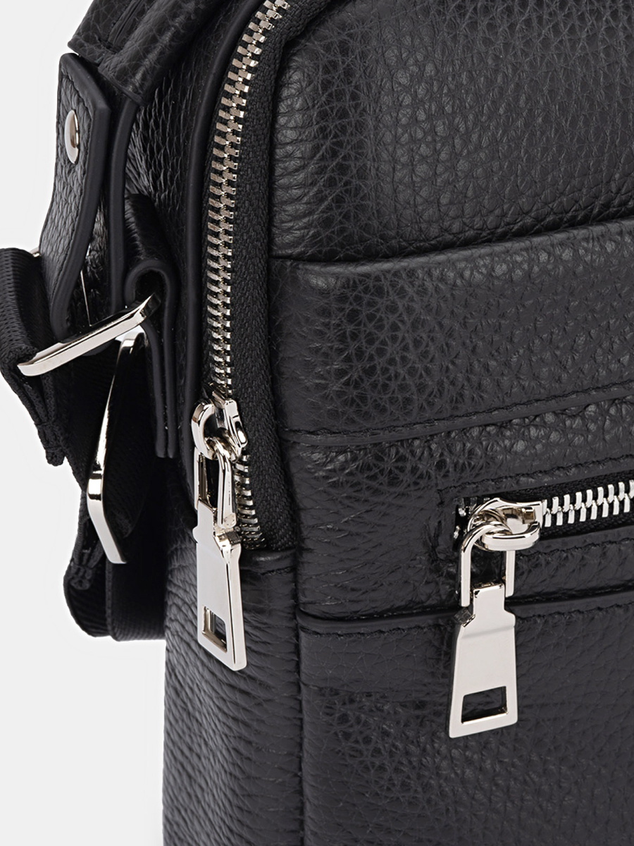 АУГС225500 Сумка мужская 220х260х65 нат.кожа черная