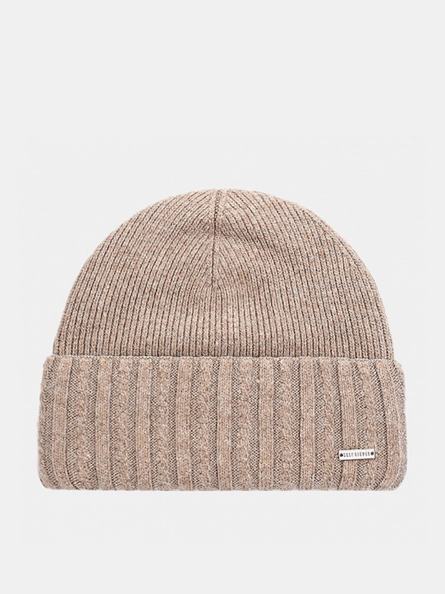 110322P-14329-12 Шапка женская 60%нейлон,30%вис коз,10%ангор,без/разм.бежевая