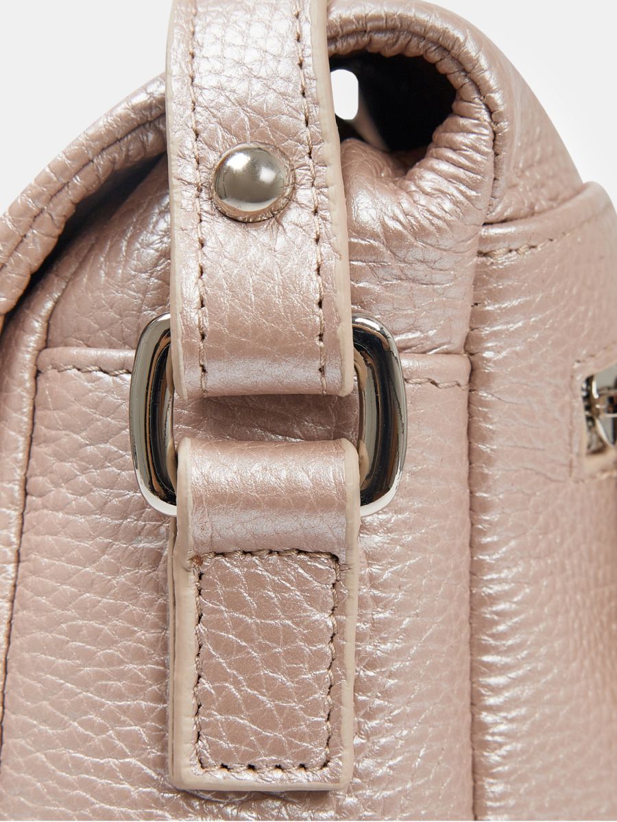 Сумка женская из натуральной кожи, бежевая, 29х24х8