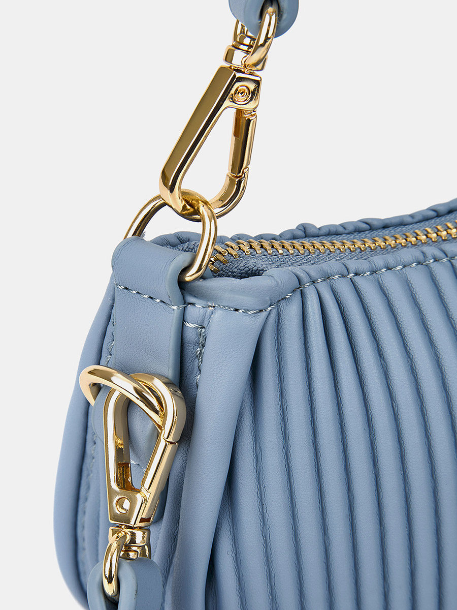 Сумка багет женская, голубая, 23*7*14