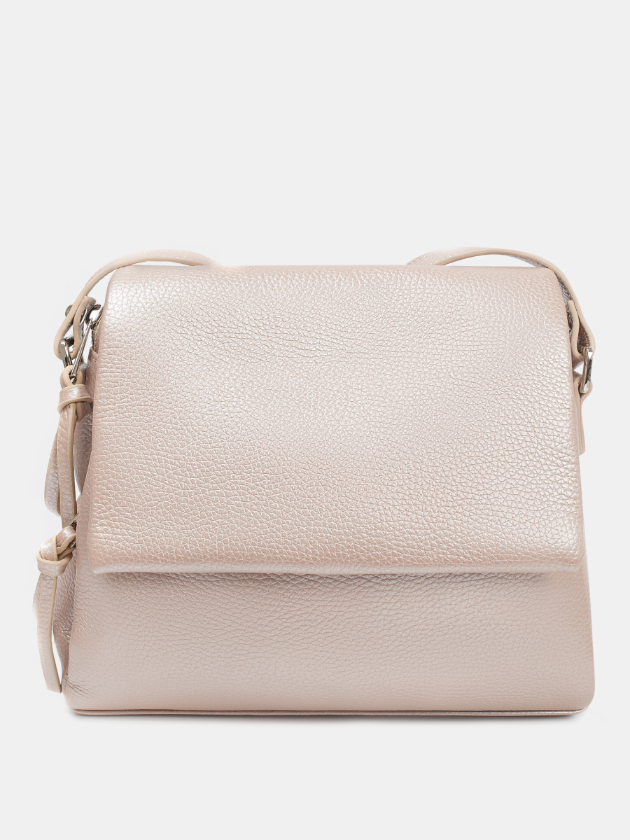 Сумка женская из натуральной кожи, бежевая, 29х24х8