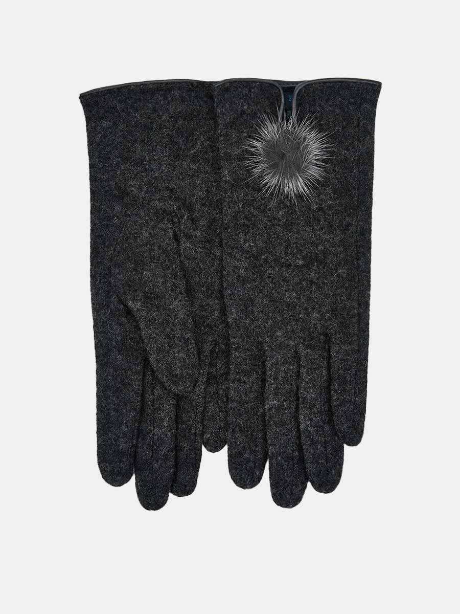 RH46-9_Н Перчатки женские 85%шерсть, 15%эластан серые