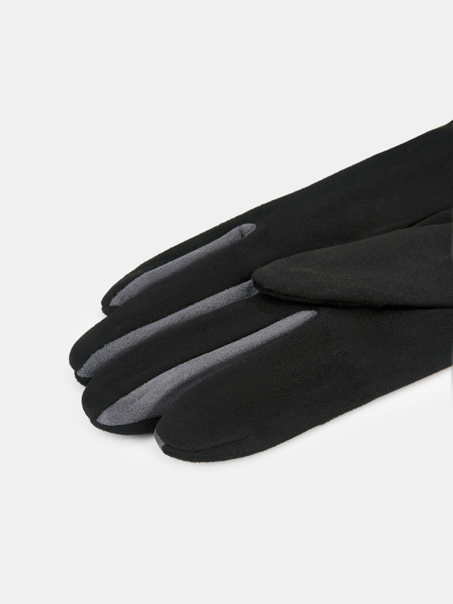 GMT-220-02-FIP-01/08_Н Перчатки мужские 90%полиэстер, 10%эластан,без разм.черн/серые