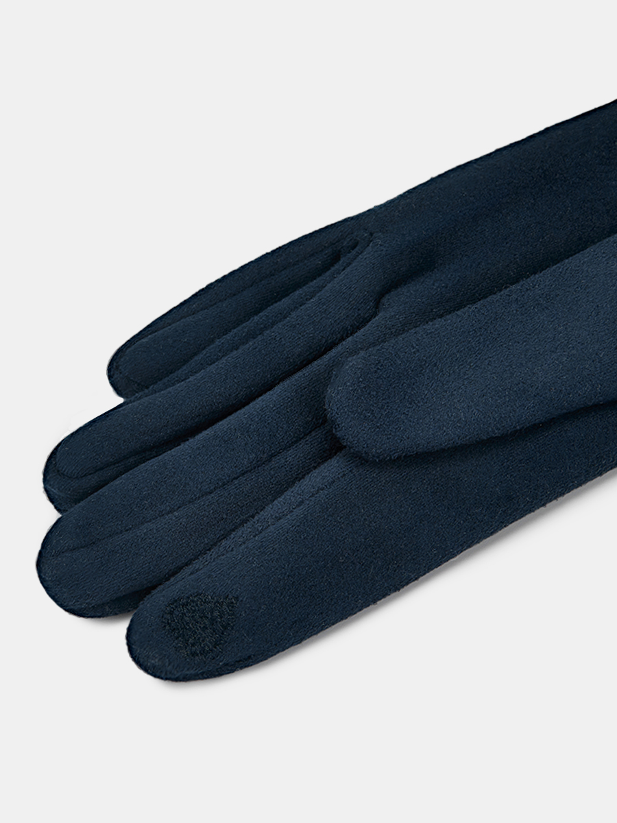 RH22-12_Н Перчатки жен. 100%искусствен ная замша синие