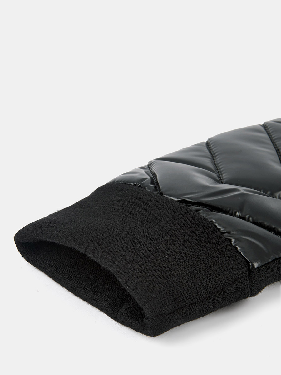 LB-CP-51-RF-black_Н Рукавицы женские,текстиль/трик отаж,р.M,черные