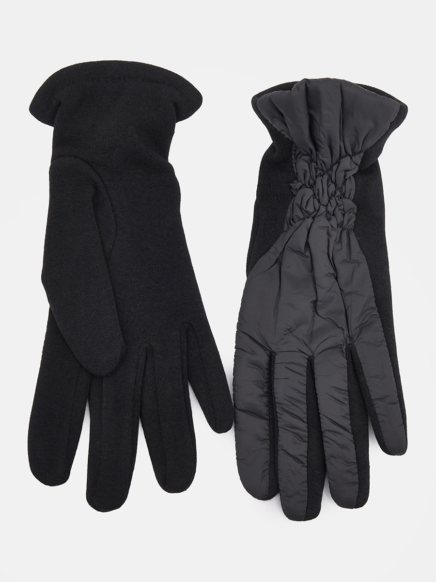 LG72-P-01_Н Перчатки женские,70%акрил,20% шерсть,10%полиэстер,черные