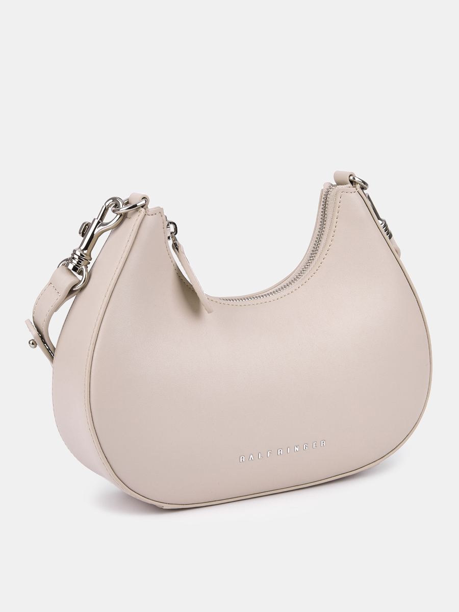 Сумка женская из натуральной кожи, бежевая, 24,5х6,5х18