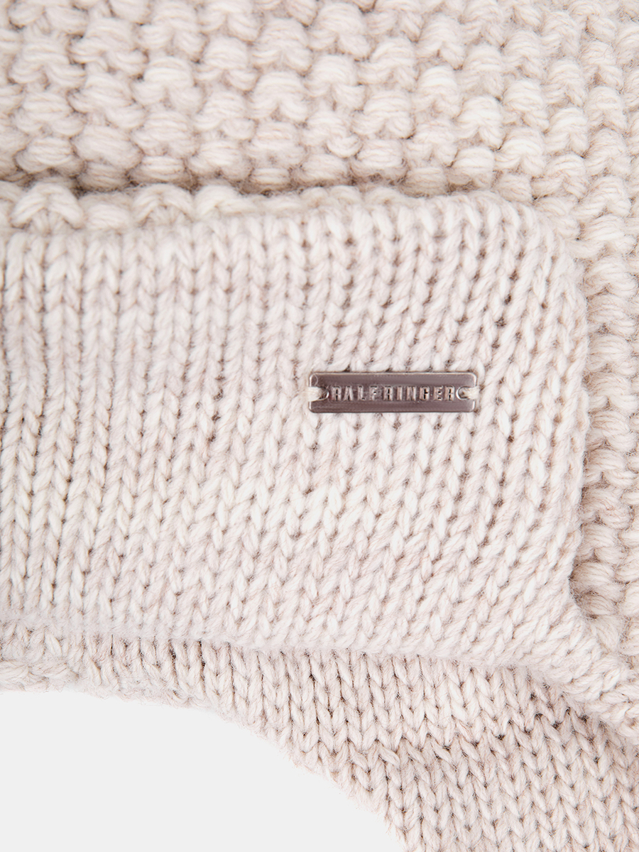 110323P-18721-33_Н Шапка ушанка женская,50%шерсть 50%акрил,молочная