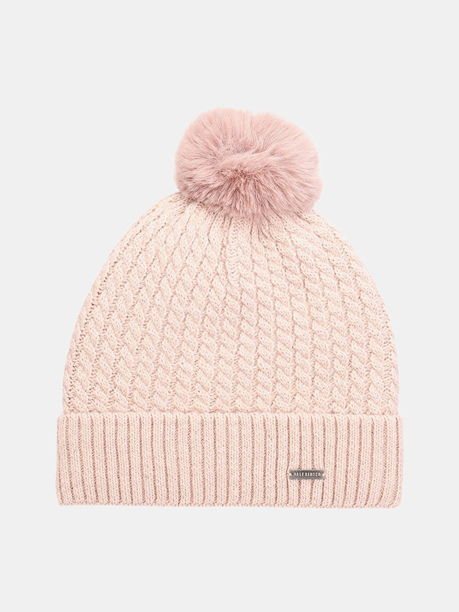 WLT-220-12-AYP-24 Шапка женская 65%шерсть,35% акрил,б/разм,пудровая