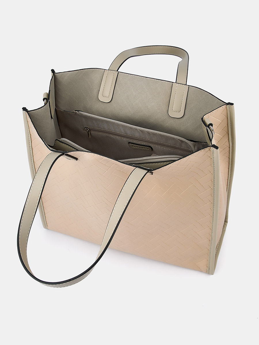 Сумка женская, бежевая, 35x12x34