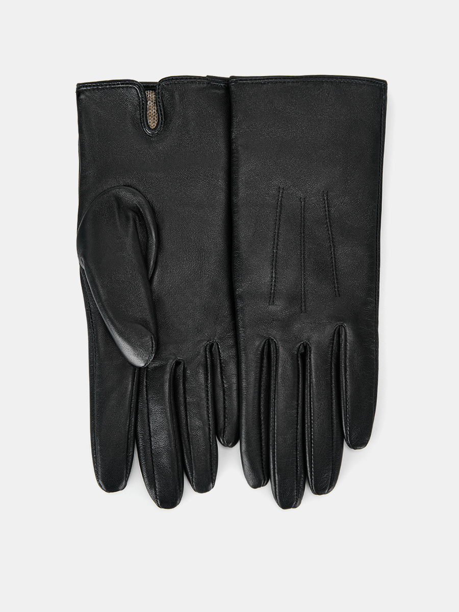 LB-4607-RF-black-7.5_Н Перчатки женские нат.кожа р.7,5 черные