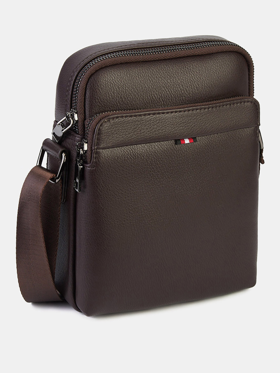 41-234-36-4 Сумка мужск.26х39х10Portofiano 100% экокожа коричневая