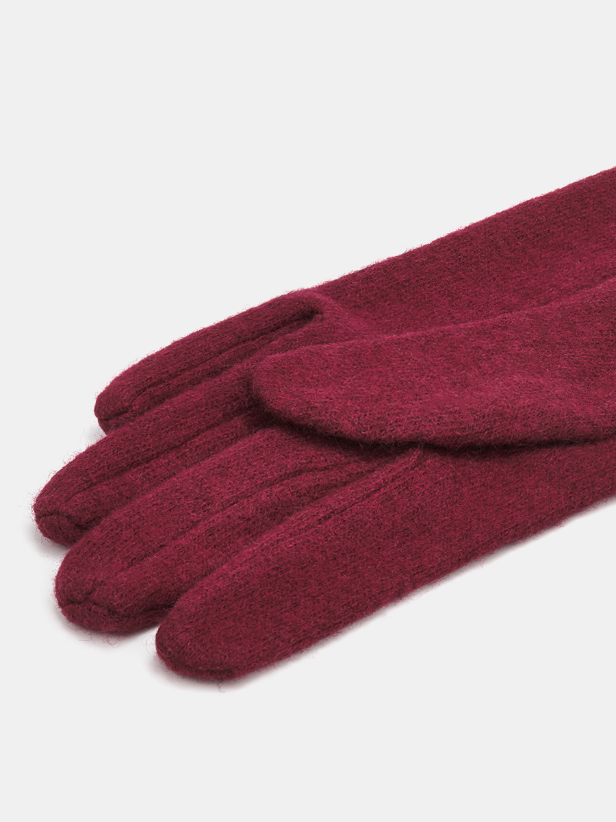 LB-PH-42-RF-bordo-M_Н Перчатки жен.трикотаж 80%шерст ь,20% нейлон,р.М бордовые