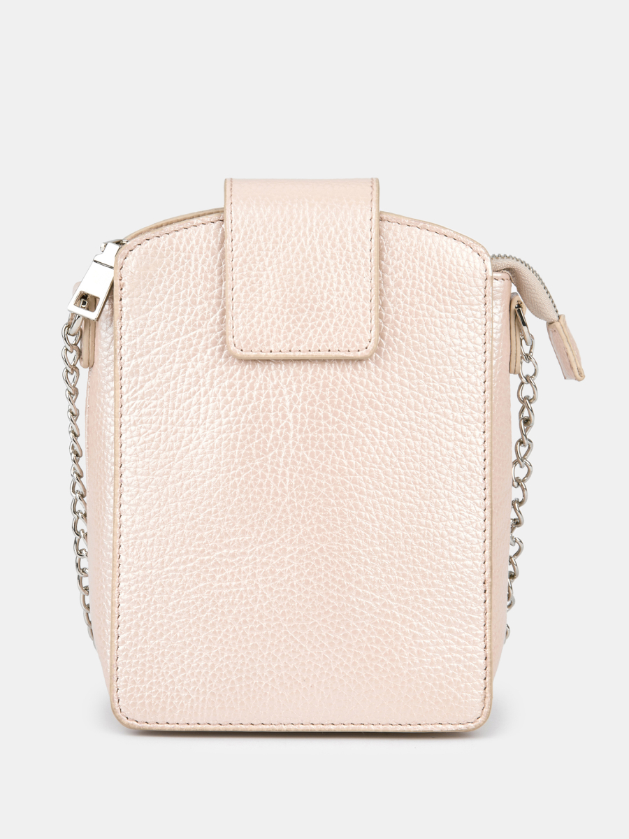 Сумка женская из натуральной кожи, розовая, 13х18х6