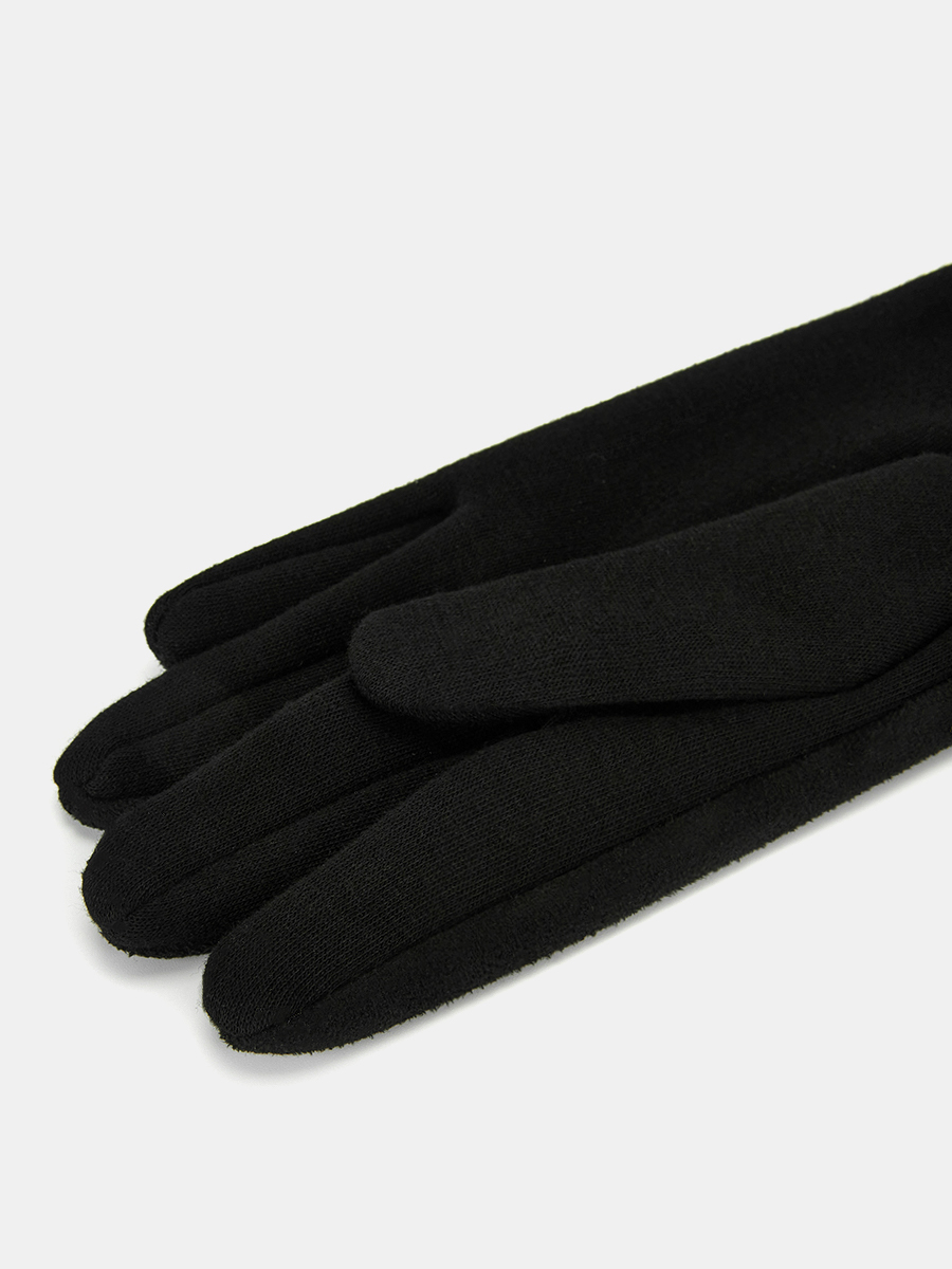 LB-PH-94-RF-black-M_Н Перчатки женские трикотаж подкладка р.M черные