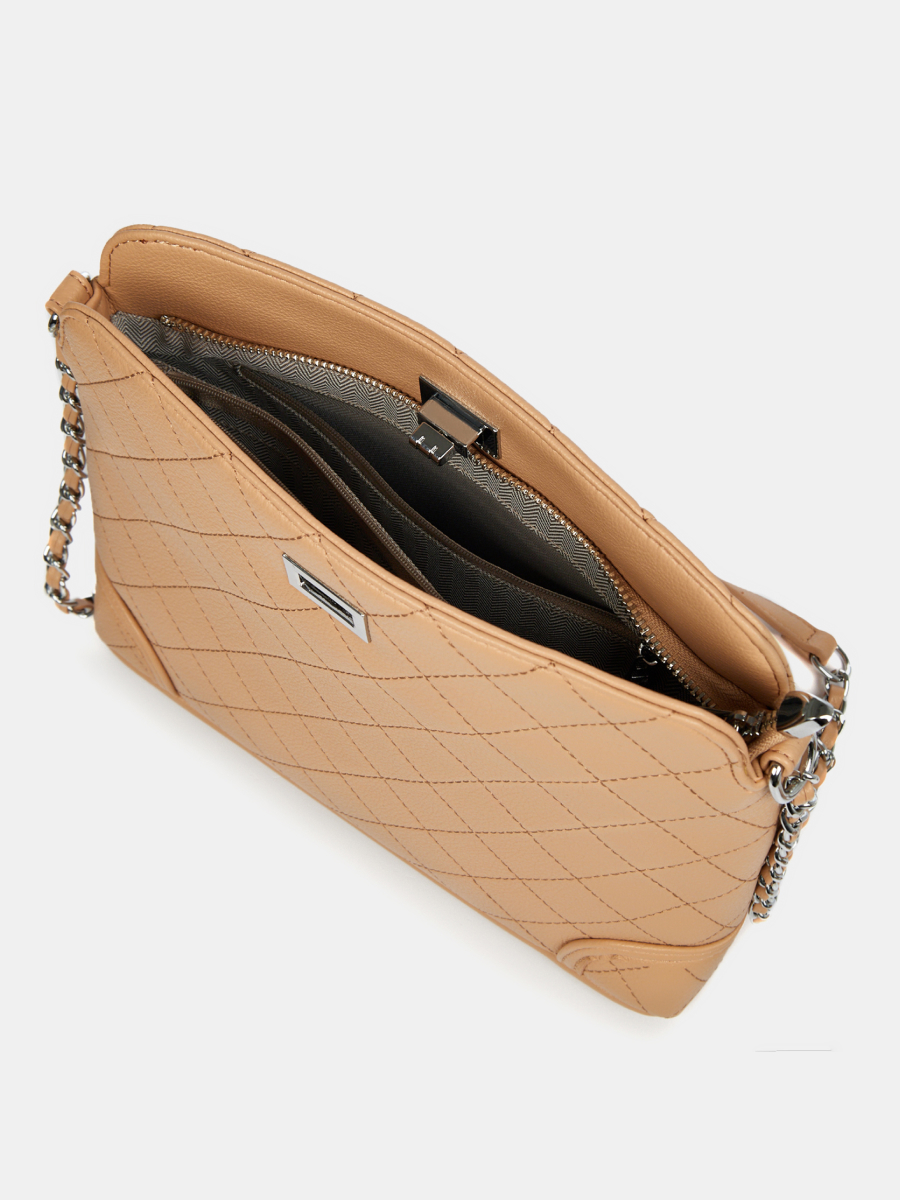 Сумка женская, бежевая,  27*23*10 