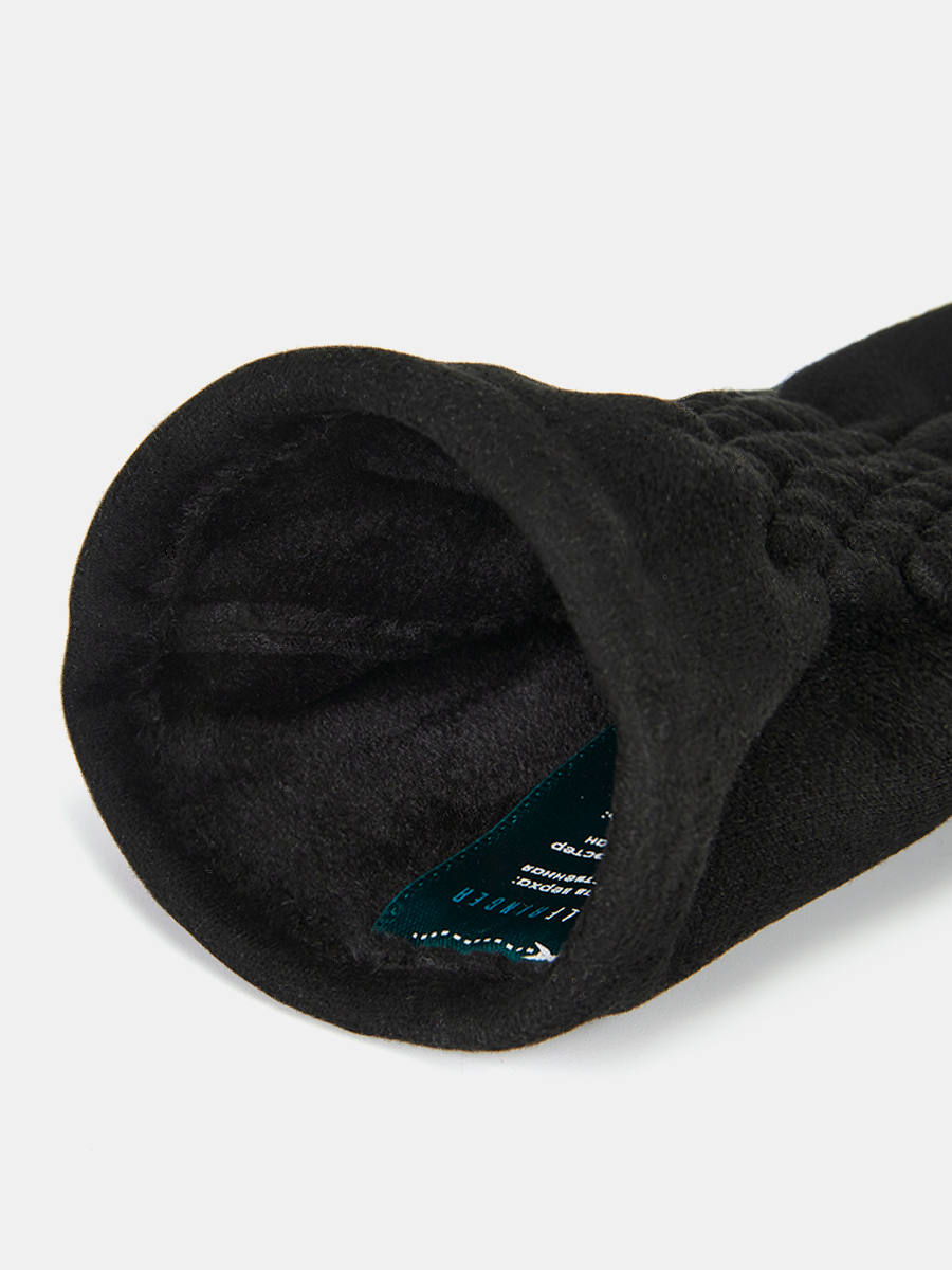 RH22-1_Н Перчатки жен. 100%искусствен ная замша черные