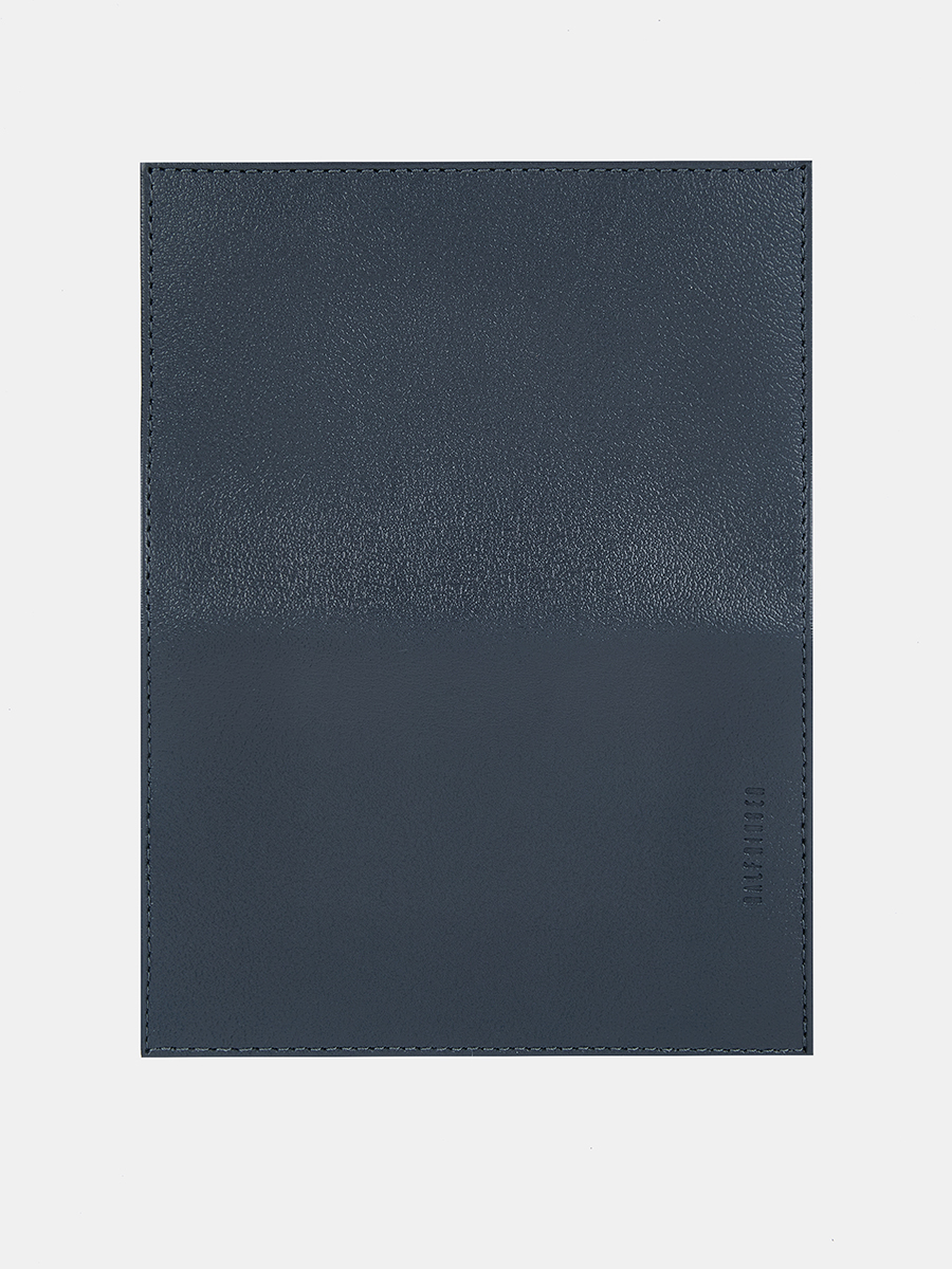 АУГЮ007600 Обложка для паспорта мужская натур.кожа,95*137*2,синяя