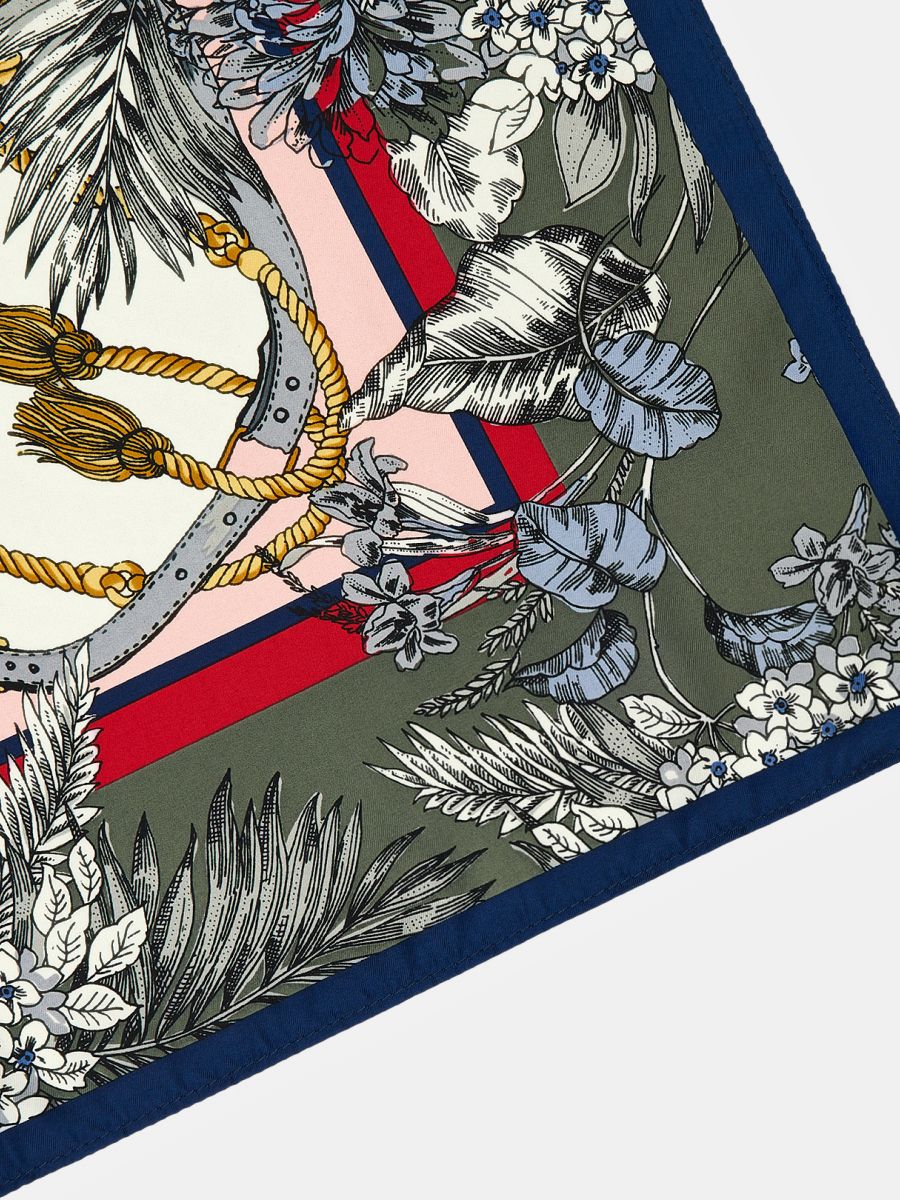 170312P-17946-04_Н Платок женский,100%полиэстер ,55*55, синий/белый