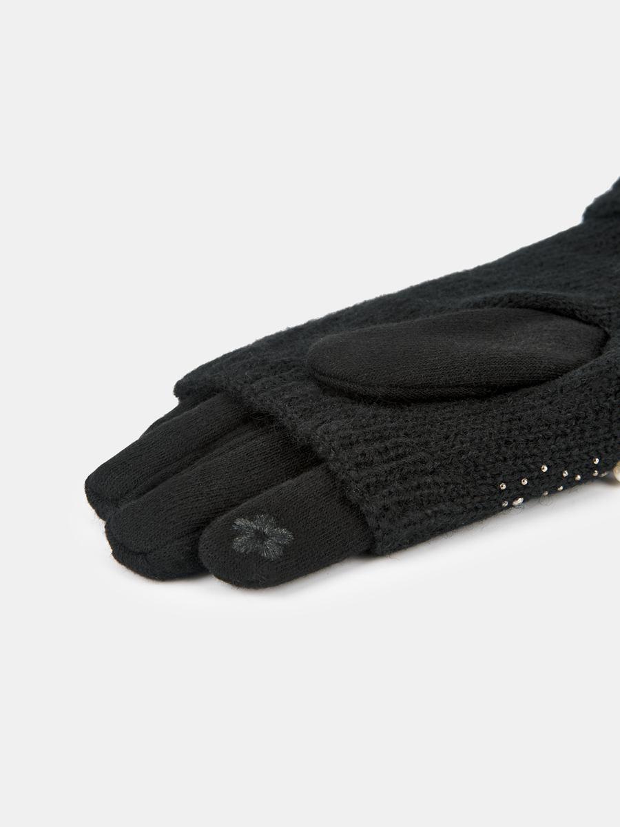 GLT-220-70-SUP-01_Н Перчатки женские Ralf Ringer,3 5%хлопок,65%полиэст,б/р,черные