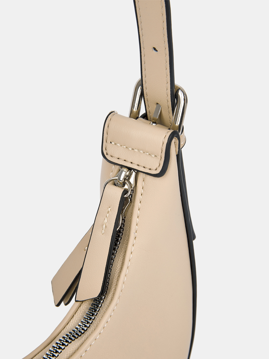 Сумка полумесяц женская, бежевая, 21*6*11