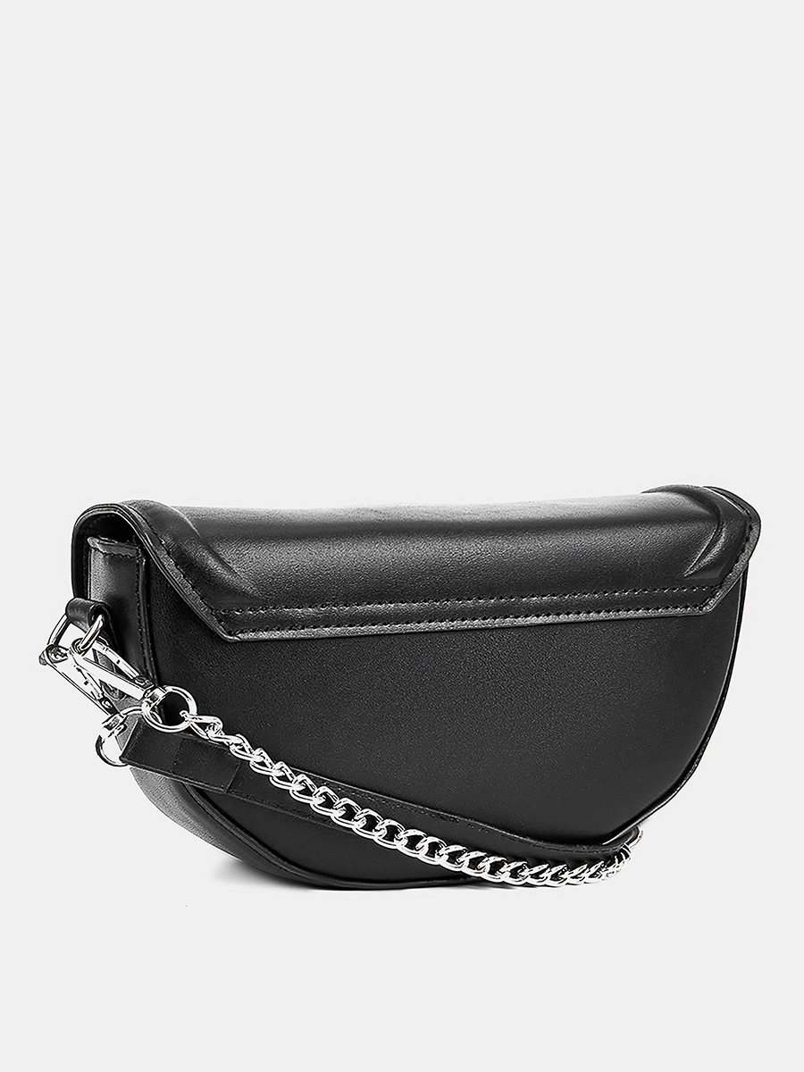 Сумка седло женская, чёрная, 20x5x14