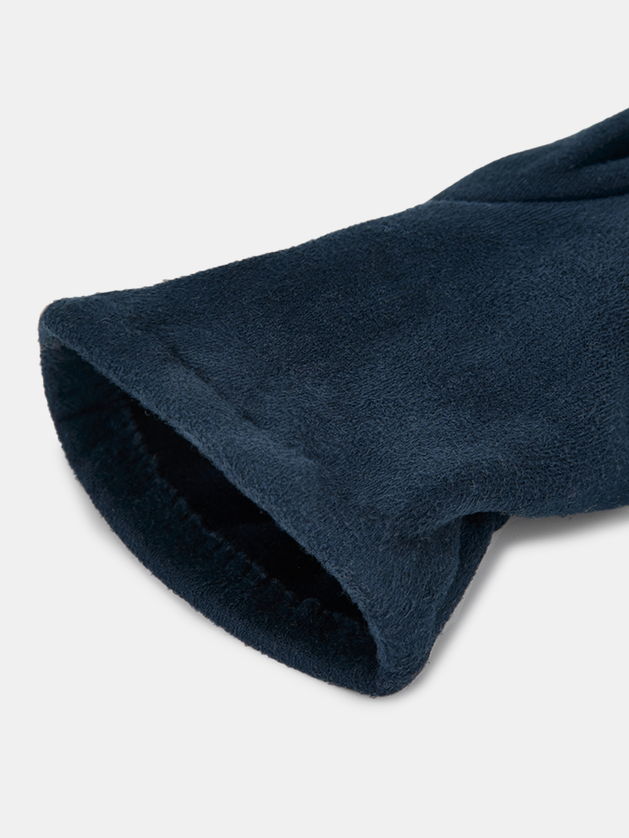 RH22-12_Н Перчатки жен. 100%искусствен ная замша синие