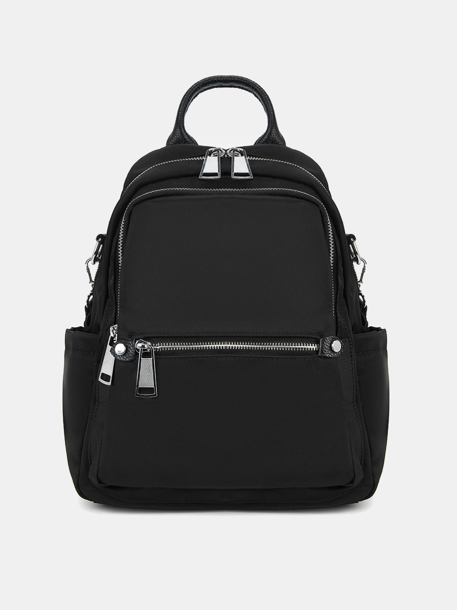 25027/10 Рюкзак жен.BAGGINI иск.кожа+те кстиль 26х30х10 черный