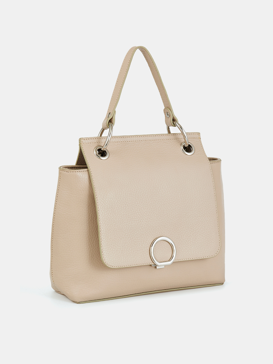 Сумка сэтчел женская, бежевая, 32х12,5х10