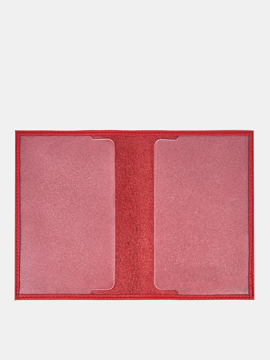 АУГЮ007200 Обложка для паспорта женская натур.кожа,95*137*2,красная