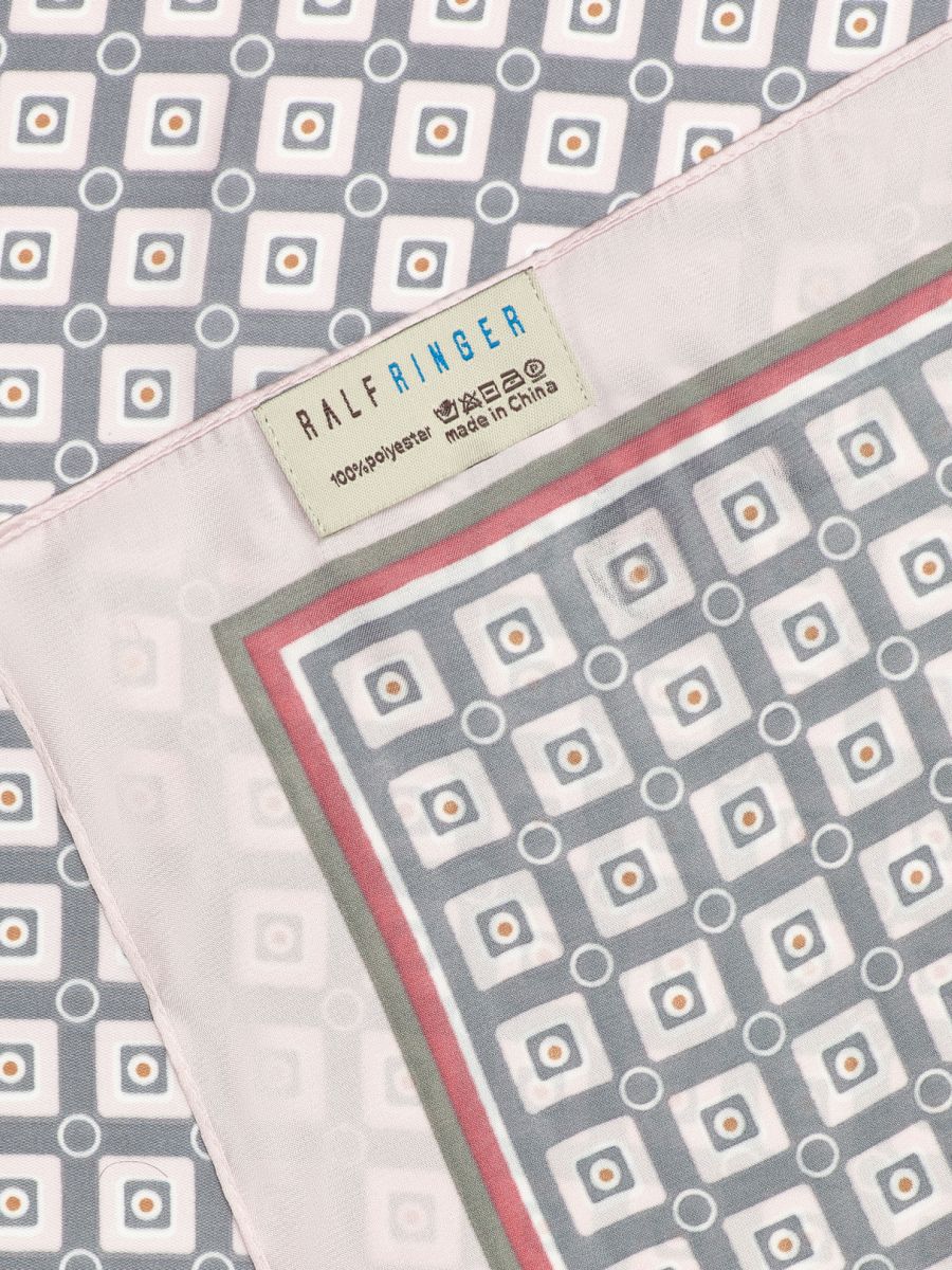 170312P-17466-08/06_Н Палантин женский,100%полиэстер ,70*70, серый/розовый