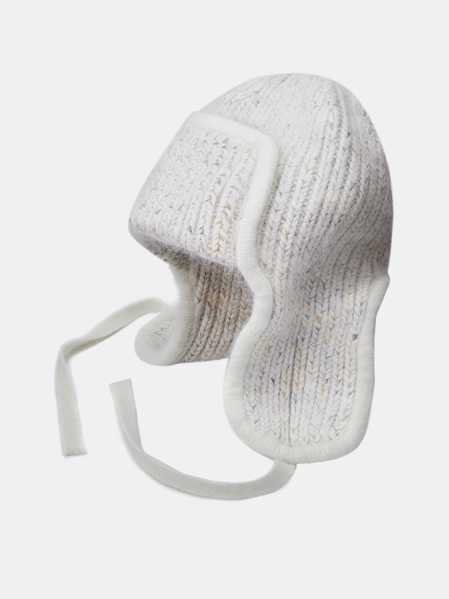  Шапка ушанка женская, бежевая