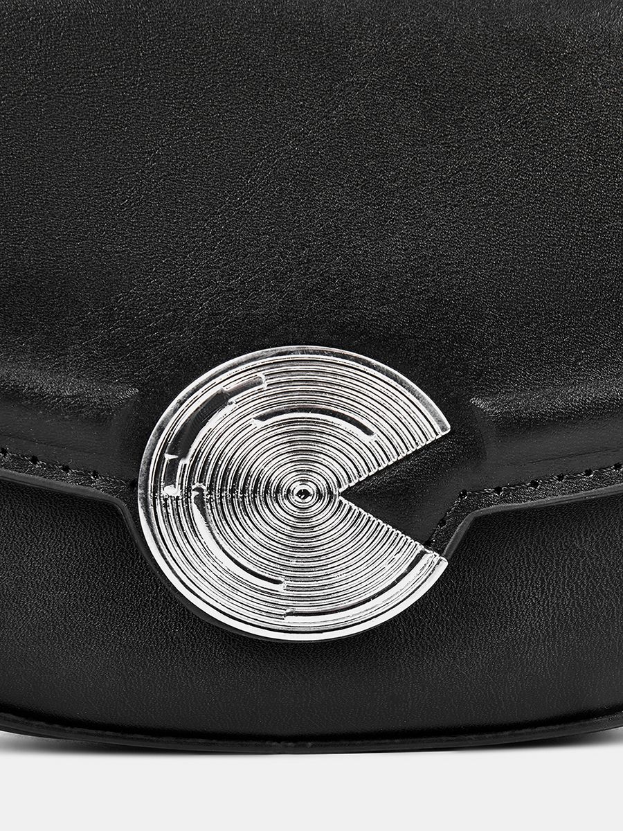 Сумка седло женская, чёрная, 20x5x14