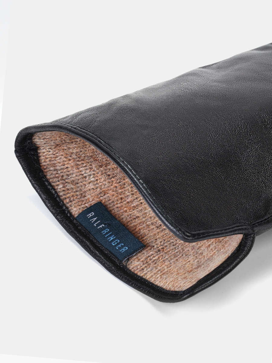 LB-0706-RF-black-9_Н Перчатки муж.нат.кожа70%шерсть 30% акрил р.9 черные