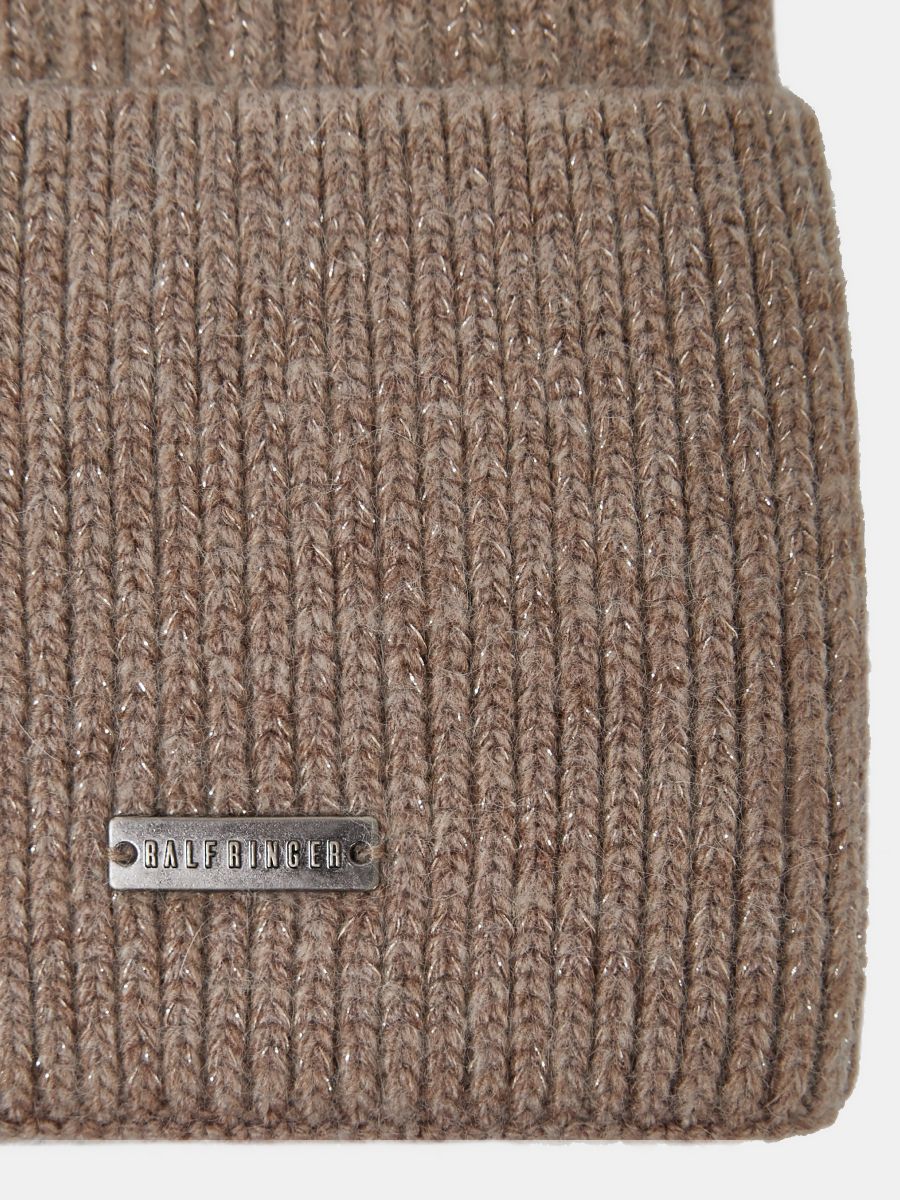 MERSEYSIDE03-P-12_Н Шапка женская 60%нейл,30%виско за,10%ангор,б/разм,бежевая