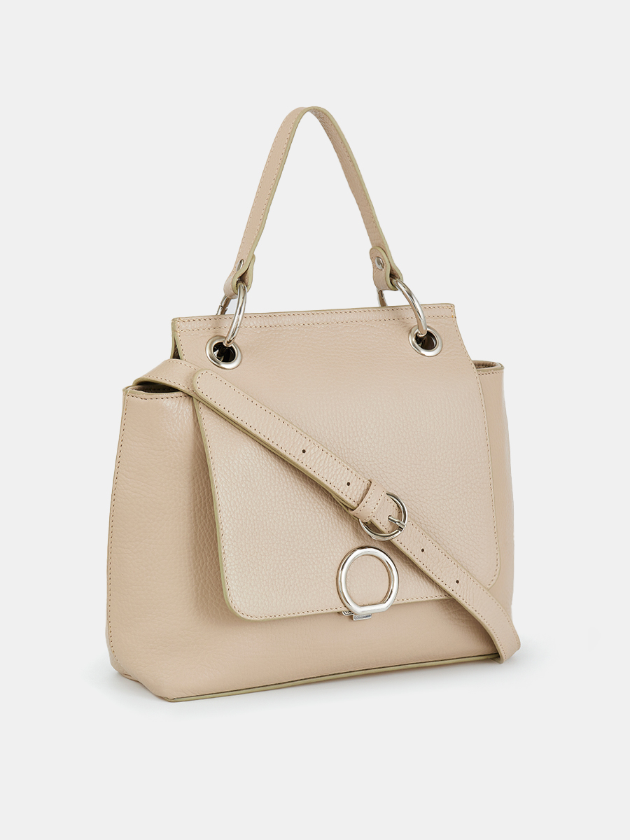 Сумка сэтчел женская, бежевая, 32х12,5х10