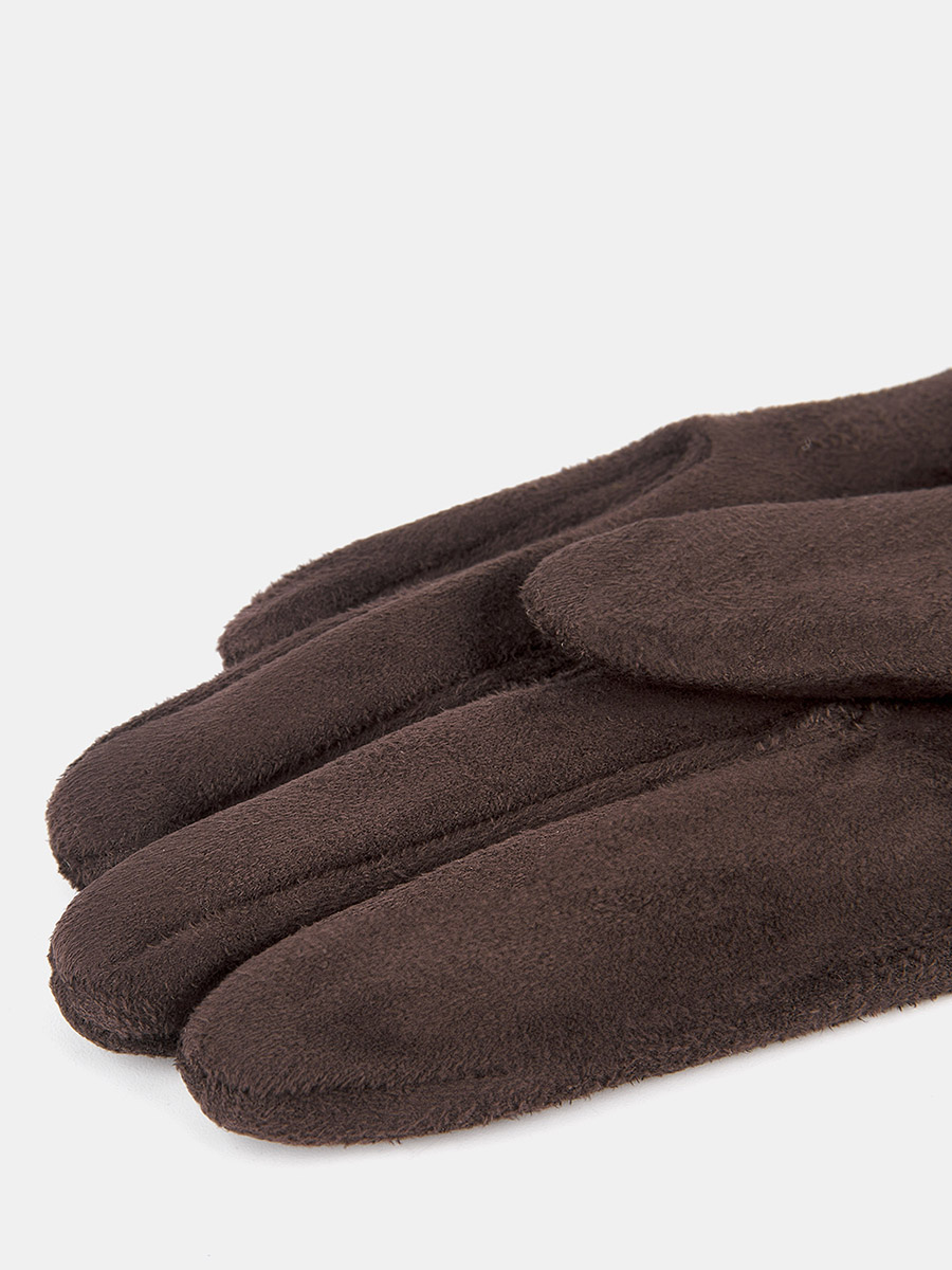 142322P-13757-02_Н Перчатки женск.Ralf Ringer, 100%полиэстер,б/р.коричневые