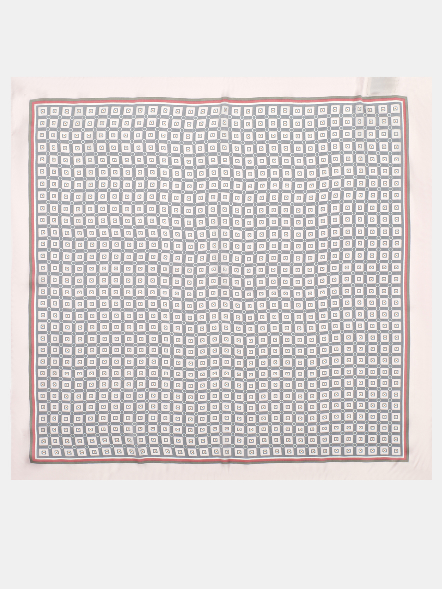 170312P-17466-08/06_Н Палантин женский,100%полиэстер ,70*70, серый/розовый