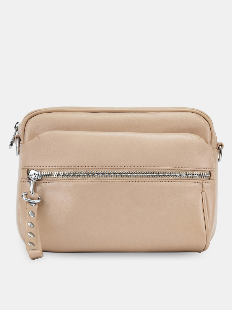  Сумка поясная женская, бежевая