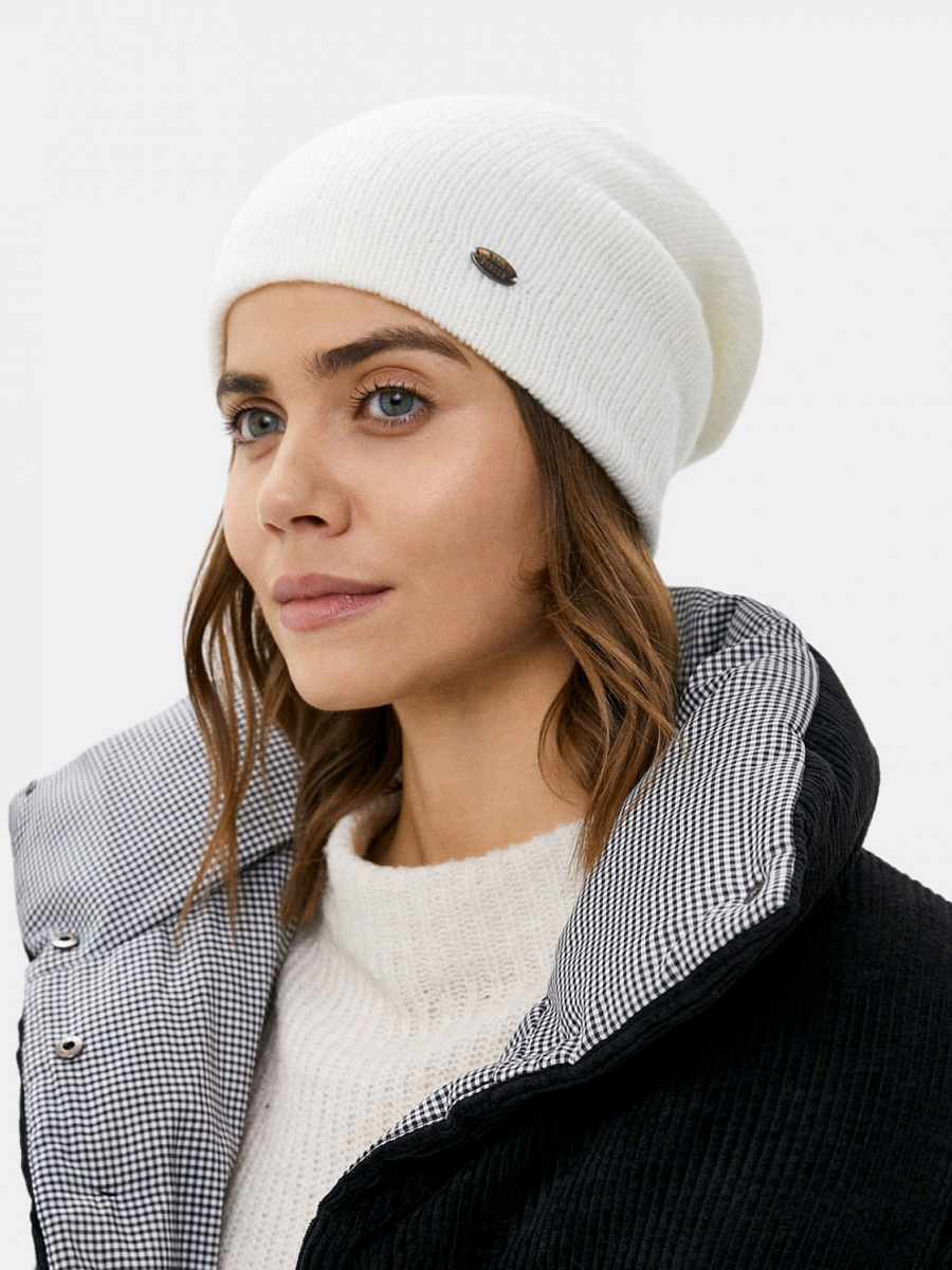 RF-A53010-white_Н Шапка женская,50%шерсть,50% акрил,р.57,белая