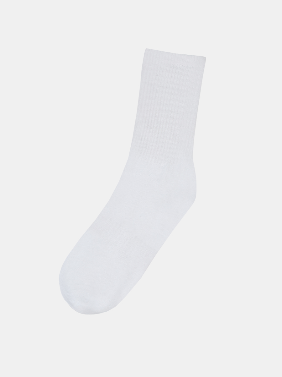 АУОН061300_Н Мужские хлопк.однотонные носки в рубчик 20см,белые р.39-41