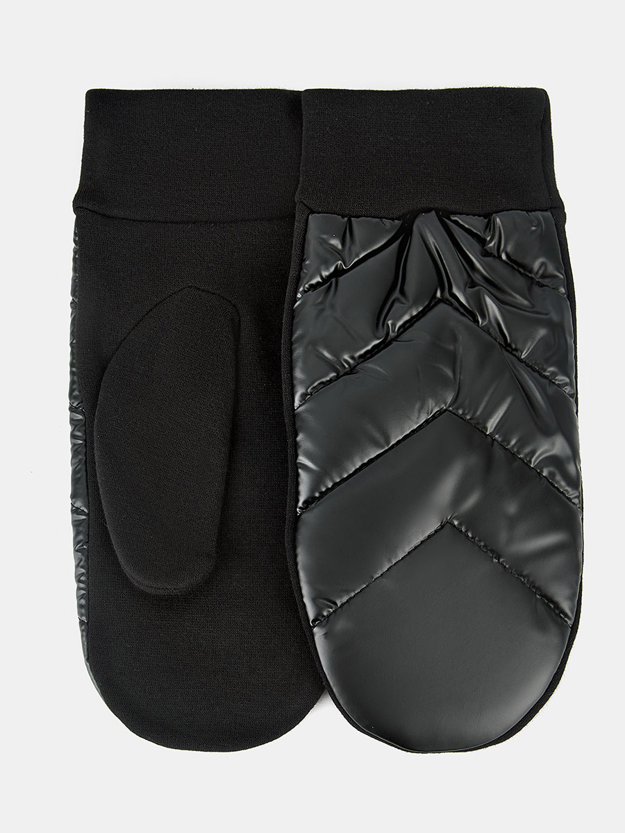 LB-CP-51-RF-black_Н Рукавицы женские,текстиль/трик отаж,р.M,черные